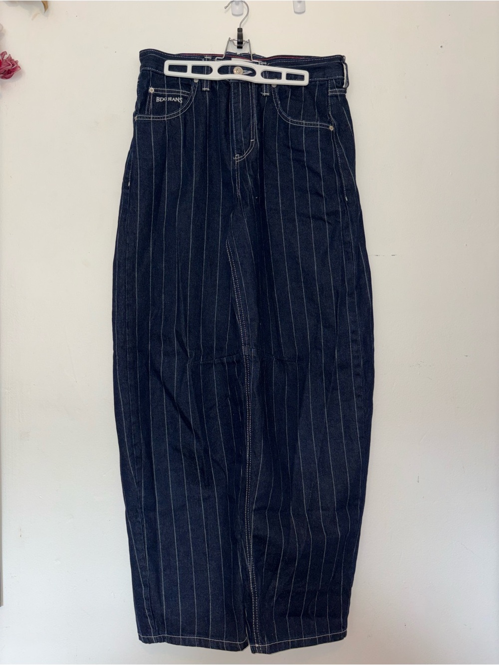 BDG Navy Pinstripe Wide-Leg Jeans